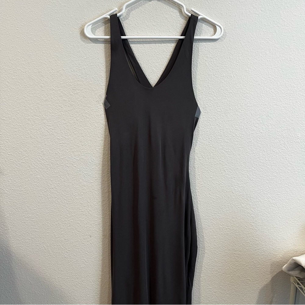 T Alexander Wang gray mesh Jersey type tank dress cross back and keyhole medium
